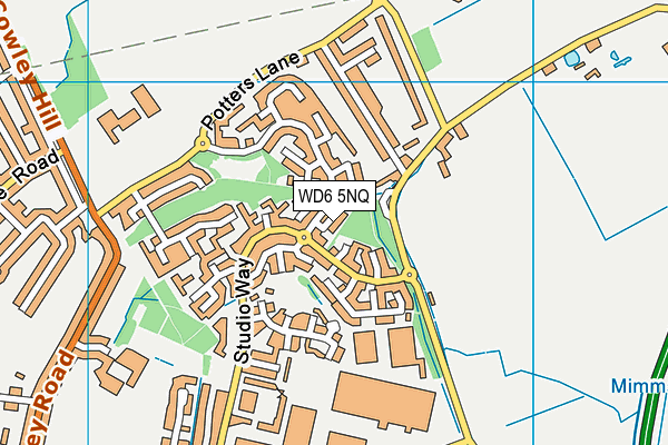 WD6 5NQ map - OS VectorMap District (Ordnance Survey) WD6 5NQ map - OS VectorMap District (Ordnance Survey)