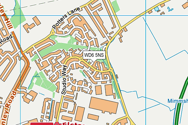 WD6 5NS map - OS VectorMap District (Ordnance Survey) WD6 5NS map - OS VectorMap District (Ordnance Survey)