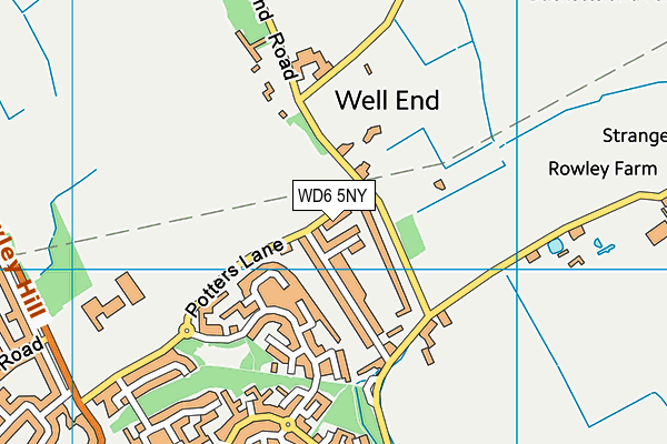 WD6 5NY map - OS VectorMap District (Ordnance Survey) WD6 5NY map - OS VectorMap District (Ordnance Survey)