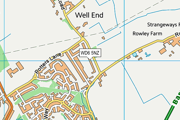 WD6 5NZ map - OS VectorMap District (Ordnance Survey) WD6 5NZ map - OS VectorMap District (Ordnance Survey)