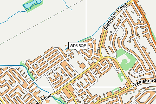 WD6 5QE map - OS VectorMap District (Ordnance Survey) WD6 5QE map - OS VectorMap District (Ordnance Survey)