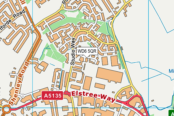 WD6 5QR map - OS VectorMap District (Ordnance Survey) WD6 5QR map - OS VectorMap District (Ordnance Survey)