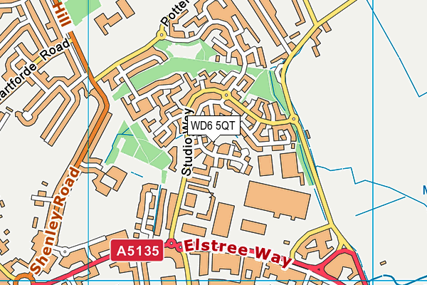 WD6 5QT map - OS VectorMap District (Ordnance Survey) WD6 5QT map - OS VectorMap District (Ordnance Survey)