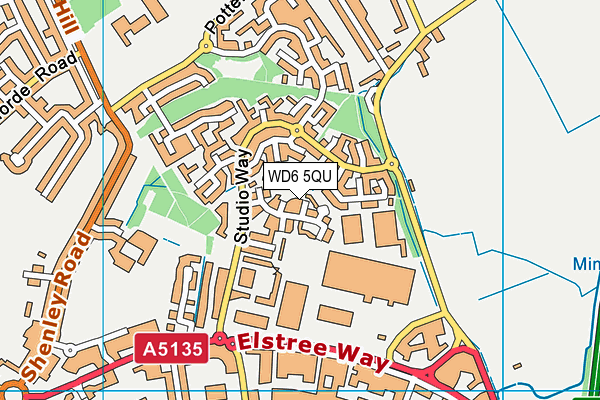 WD6 5QU map - OS VectorMap District (Ordnance Survey) WD6 5QU map - OS VectorMap District (Ordnance Survey)