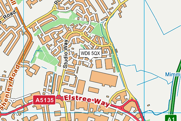 WD6 5QX map - OS VectorMap District (Ordnance Survey) WD6 5QX map - OS VectorMap District (Ordnance Survey)
