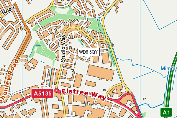 WD6 5QY map - OS VectorMap District (Ordnance Survey) WD6 5QY map - OS VectorMap District (Ordnance Survey)