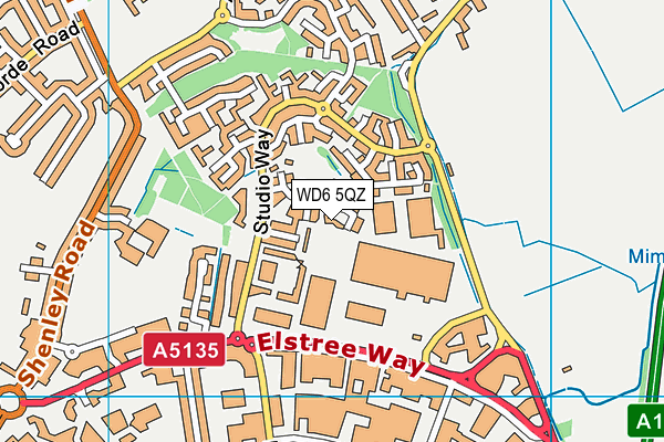 WD6 5QZ map - OS VectorMap District (Ordnance Survey) WD6 5QZ map - OS VectorMap District (Ordnance Survey)