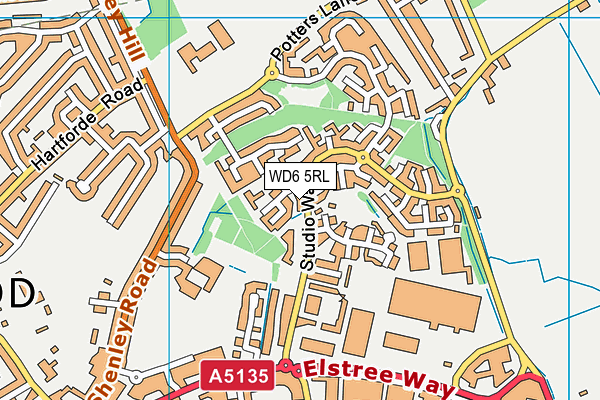 WD6 5RL map - OS VectorMap District (Ordnance Survey) WD6 5RL map - OS VectorMap District (Ordnance Survey)