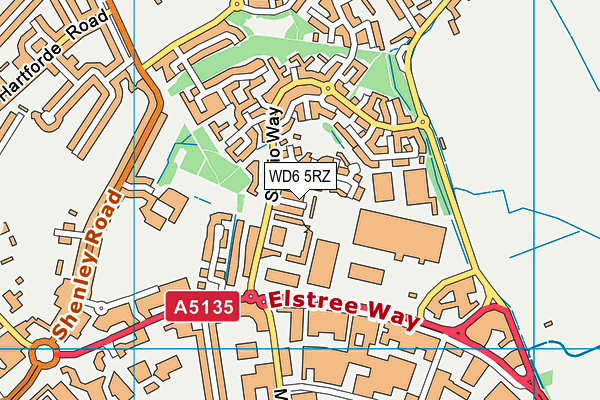 WD6 5RZ map - OS VectorMap District (Ordnance Survey) WD6 5RZ map - OS VectorMap District (Ordnance Survey)