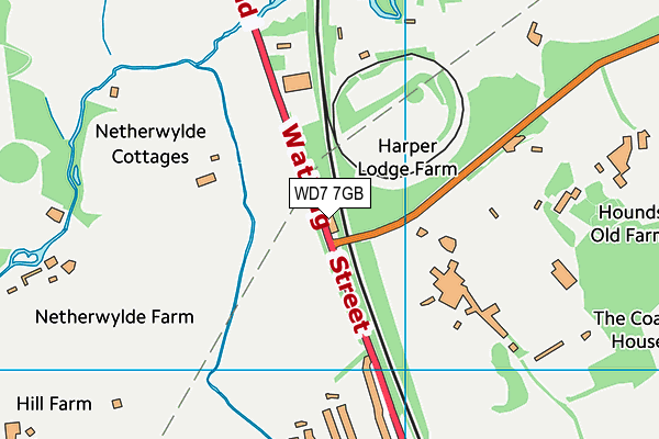 WD7 7GB map - OS VectorMap District (Ordnance Survey) WD7 7GB map - OS VectorMap District (Ordnance Survey)