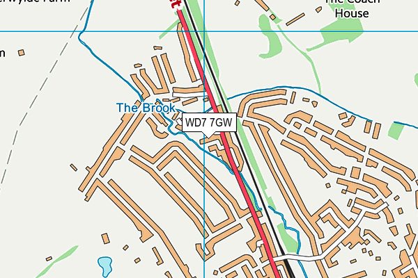 WD7 7GW map - OS VectorMap District (Ordnance Survey) WD7 7GW map - OS VectorMap District (Ordnance Survey)