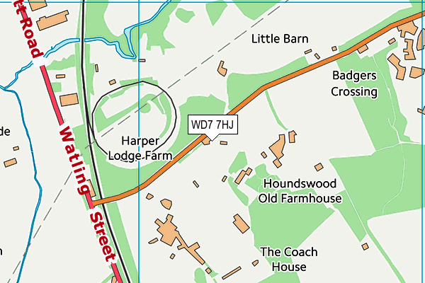 WD7 7HJ map - OS VectorMap District (Ordnance Survey) WD7 7HJ map - OS VectorMap District (Ordnance Survey)
