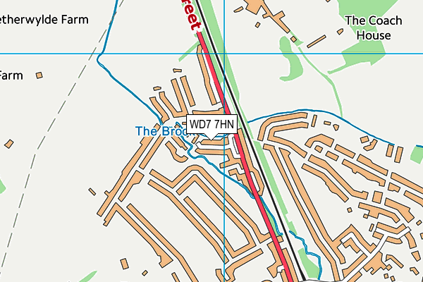 WD7 7HN map - OS VectorMap District (Ordnance Survey) WD7 7HN map - OS VectorMap District (Ordnance Survey)