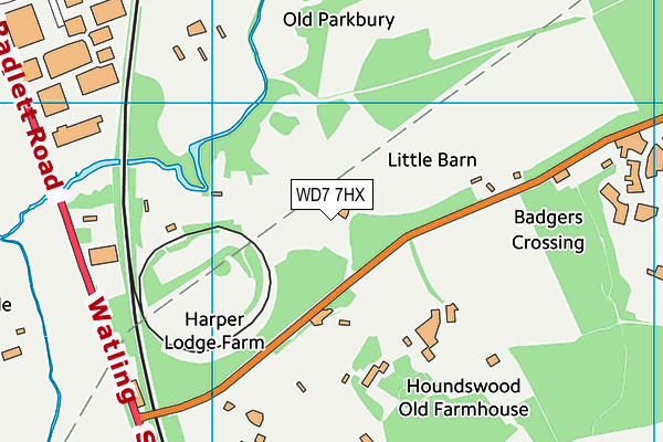 WD7 7HX map - OS VectorMap District (Ordnance Survey) WD7 7HX map - OS VectorMap District (Ordnance Survey)