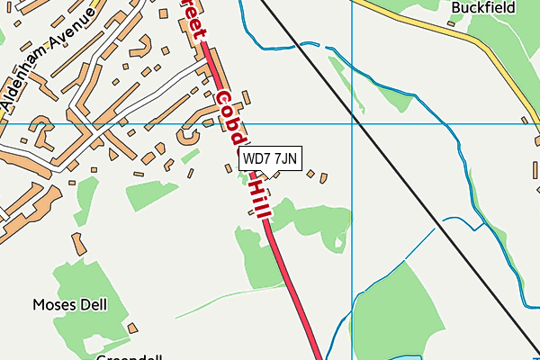 WD7 7JN map - OS VectorMap District (Ordnance Survey) WD7 7JN map - OS VectorMap District (Ordnance Survey)