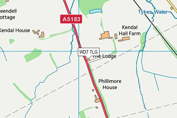 WD7 7LG map - OS VectorMap District (Ordnance Survey) WD7 7LG map - OS VectorMap District (Ordnance Survey)