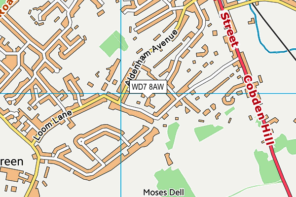WD7 8AW map - OS VectorMap District (Ordnance Survey) WD7 8AW map - OS VectorMap District (Ordnance Survey)