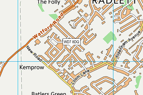 WD7 8DQ map - OS VectorMap District (Ordnance Survey) WD7 8DQ map - OS VectorMap District (Ordnance Survey)