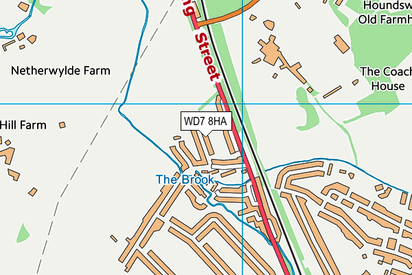 WD7 8HA map - OS VectorMap District (Ordnance Survey) WD7 8HA map - OS VectorMap District (Ordnance Survey)