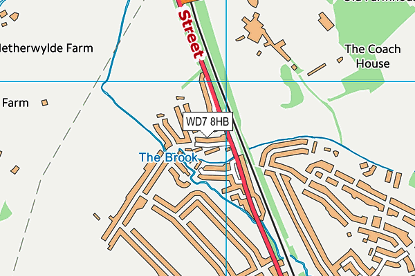 WD7 8HB map - OS VectorMap District (Ordnance Survey) WD7 8HB map - OS VectorMap District (Ordnance Survey)