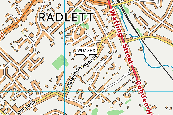 WD7 8HX map - OS VectorMap District (Ordnance Survey) WD7 8HX map - OS VectorMap District (Ordnance Survey)