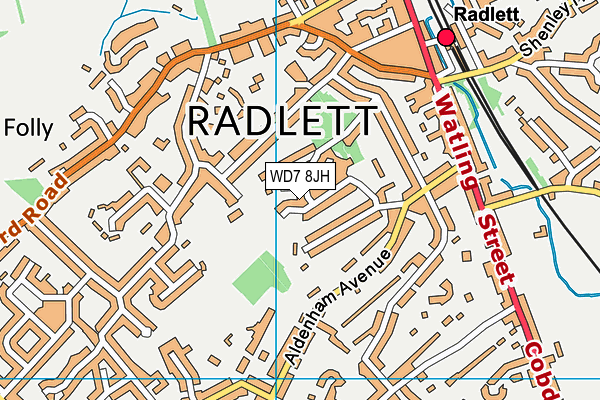 WD7 8JH map - OS VectorMap District (Ordnance Survey) WD7 8JH map - OS VectorMap District (Ordnance Survey)
