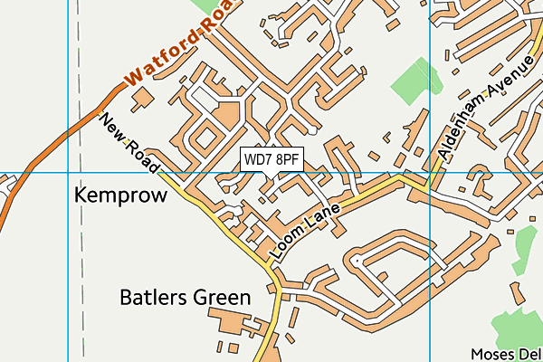 WD7 8PF map - OS VectorMap District (Ordnance Survey) WD7 8PF map - OS VectorMap District (Ordnance Survey)