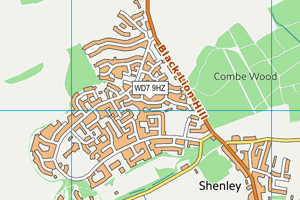 WD7 9HZ map - OS VectorMap District (Ordnance Survey) WD7 9HZ map - OS VectorMap District (Ordnance Survey)