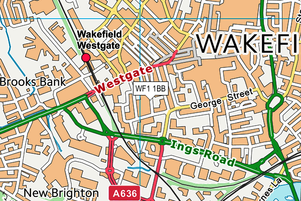 WF1 1BB map - OS VectorMap District (Ordnance Survey) WF1 1BB map - OS VectorMap District (Ordnance Survey)