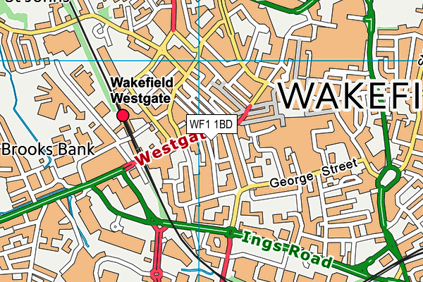 WF1 1BD map - OS VectorMap District (Ordnance Survey) WF1 1BD map - OS VectorMap District (Ordnance Survey)