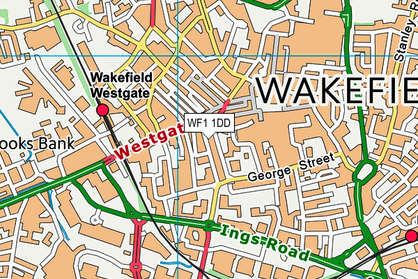 WF1 1DD map - OS VectorMap District (Ordnance Survey) WF1 1DD map - OS VectorMap District (Ordnance Survey)