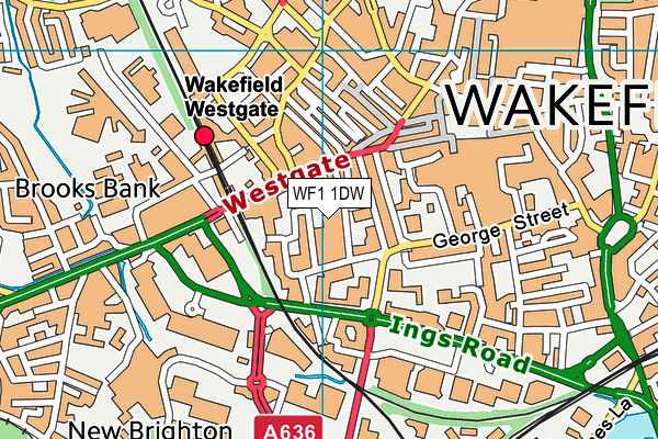 WF1 1DW map - OS VectorMap District (Ordnance Survey) WF1 1DW map - OS VectorMap District (Ordnance Survey)