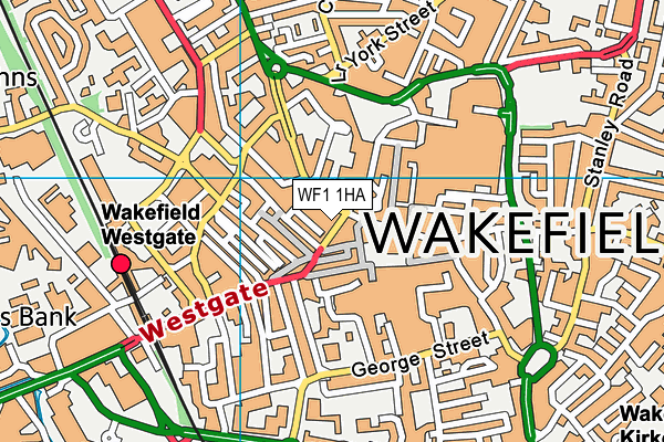 WF1 1HA map - OS VectorMap District (Ordnance Survey) WF1 1HA map - OS VectorMap District (Ordnance Survey)