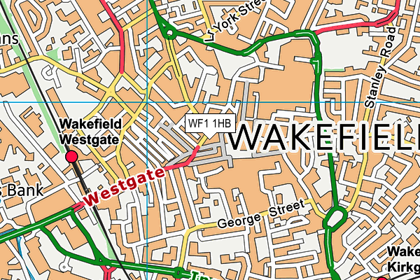 WF1 1HB map - OS VectorMap District (Ordnance Survey) WF1 1HB map - OS VectorMap District (Ordnance Survey)