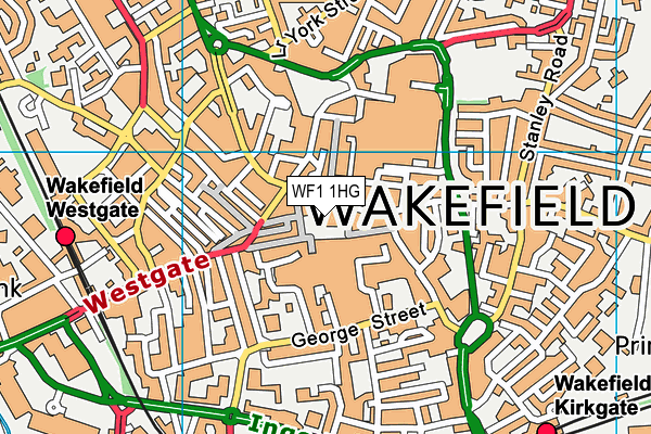WF1 1HG map - OS VectorMap District (Ordnance Survey) WF1 1HG map - OS VectorMap District (Ordnance Survey)