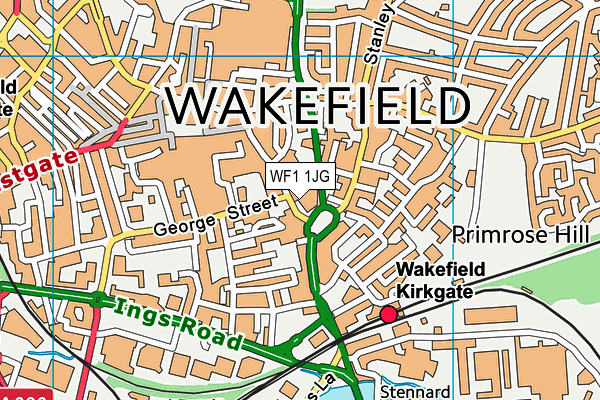 WF1 1JG map - OS VectorMap District (Ordnance Survey) WF1 1JG map - OS VectorMap District (Ordnance Survey)