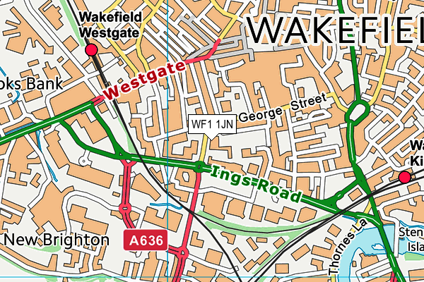 WF1 1JN map - OS VectorMap District (Ordnance Survey) WF1 1JN map - OS VectorMap District (Ordnance Survey)