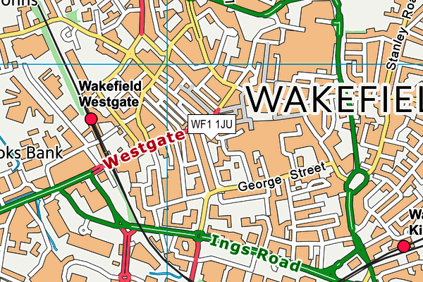 WF1 1JU map - OS VectorMap District (Ordnance Survey) WF1 1JU map - OS VectorMap District (Ordnance Survey)
