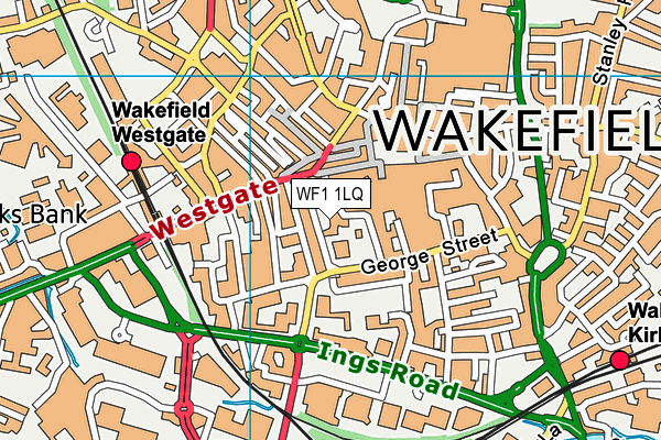 WF1 1LQ map - OS VectorMap District (Ordnance Survey) WF1 1LQ map - OS VectorMap District (Ordnance Survey)