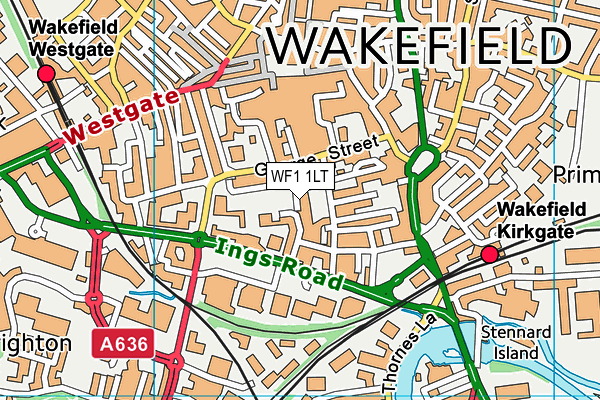 WF1 1LT map - OS VectorMap District (Ordnance Survey) WF1 1LT map - OS VectorMap District (Ordnance Survey)