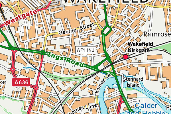 WF1 1NU map - OS VectorMap District (Ordnance Survey) WF1 1NU map - OS VectorMap District (Ordnance Survey)