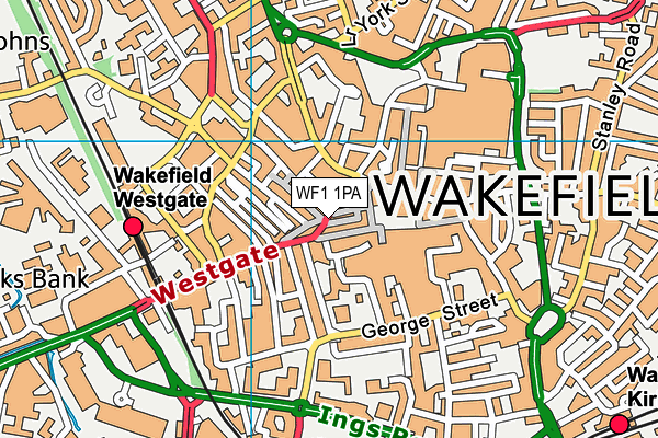 WF1 1PA map - OS VectorMap District (Ordnance Survey) WF1 1PA map - OS VectorMap District (Ordnance Survey)