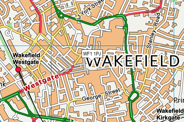 WF1 1PJ map - OS VectorMap District (Ordnance Survey) WF1 1PJ map - OS VectorMap District (Ordnance Survey)