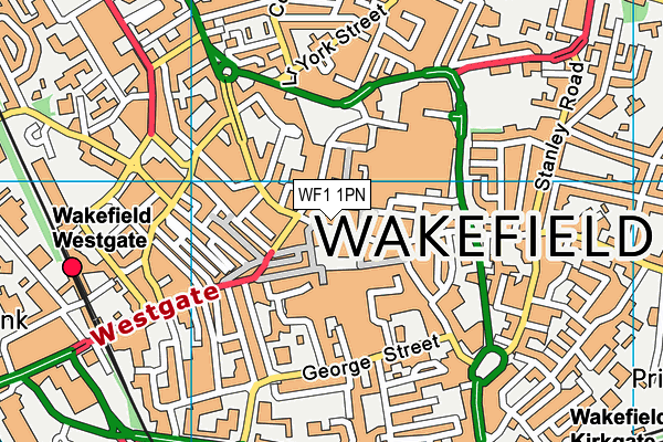 WF1 1PN map - OS VectorMap District (Ordnance Survey) WF1 1PN map - OS VectorMap District (Ordnance Survey)