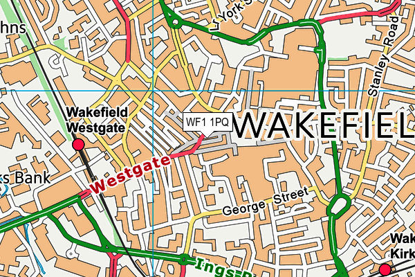 WF1 1PQ map - OS VectorMap District (Ordnance Survey) WF1 1PQ map - OS VectorMap District (Ordnance Survey)