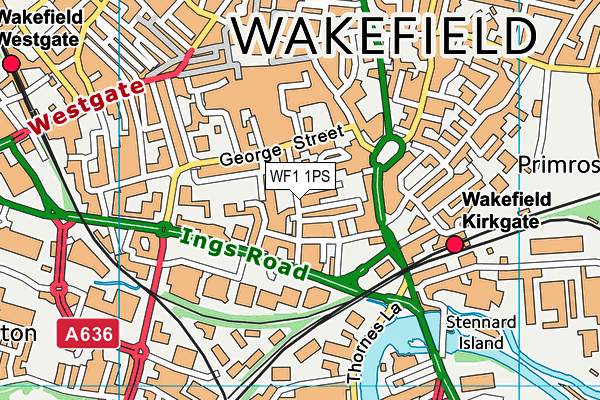 WF1 1PS map - OS VectorMap District (Ordnance Survey) WF1 1PS map - OS VectorMap District (Ordnance Survey)