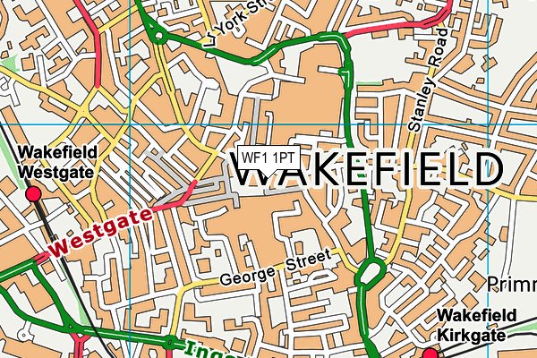 WF1 1PT map - OS VectorMap District (Ordnance Survey) WF1 1PT map - OS VectorMap District (Ordnance Survey)