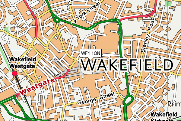 WF1 1QN map - OS VectorMap District (Ordnance Survey) WF1 1QN map - OS VectorMap District (Ordnance Survey)