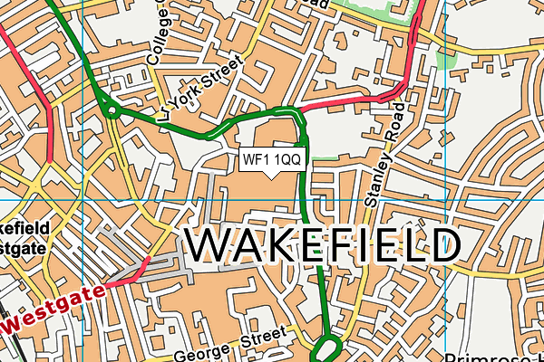 WF1 1QQ map - OS VectorMap District (Ordnance Survey) WF1 1QQ map - OS VectorMap District (Ordnance Survey)