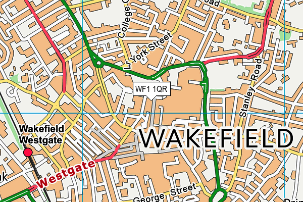WF1 1QR map - OS VectorMap District (Ordnance Survey) WF1 1QR map - OS VectorMap District (Ordnance Survey)
